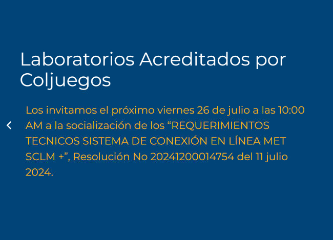 Laboratorios Acreditados por Coljuegos!